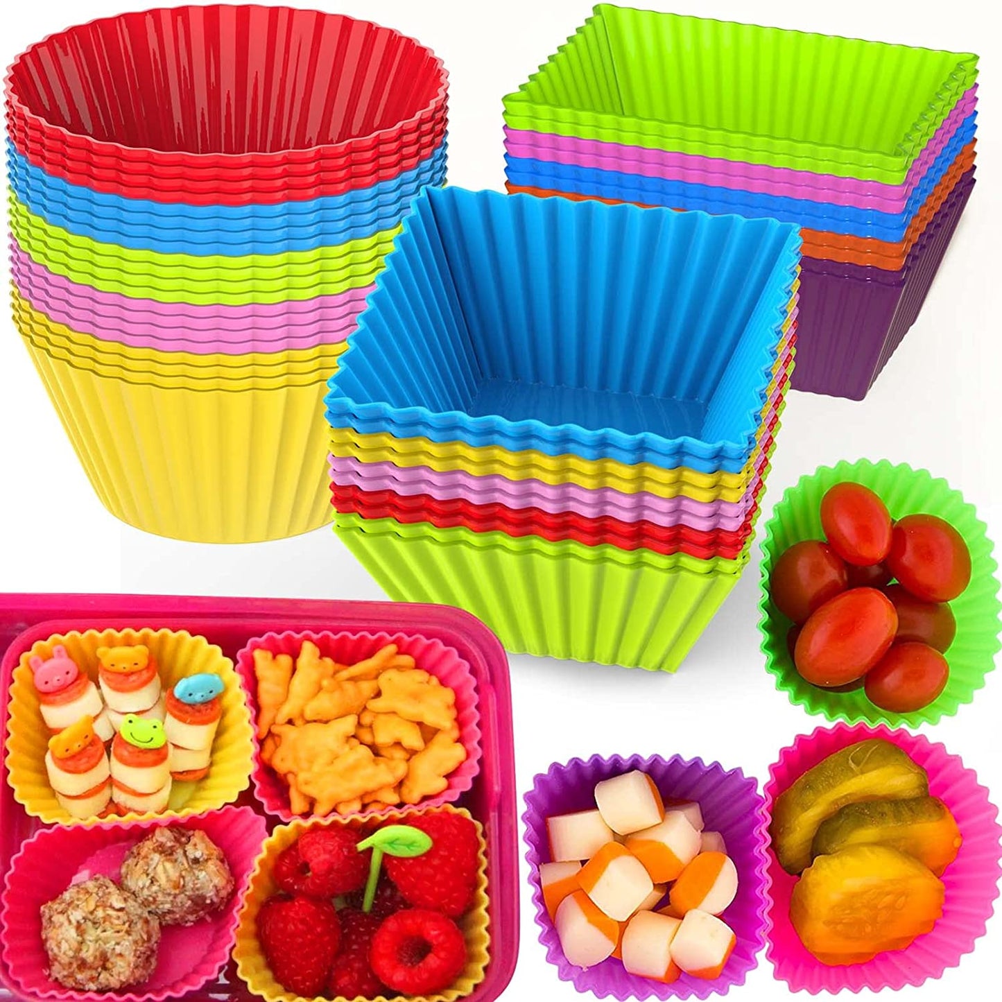 48 Pack Silicone Baking Cups