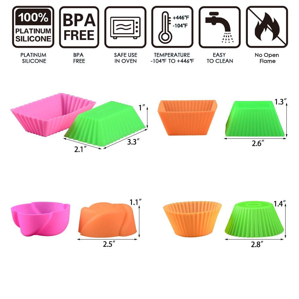 48 Pack Silicone Baking Cups