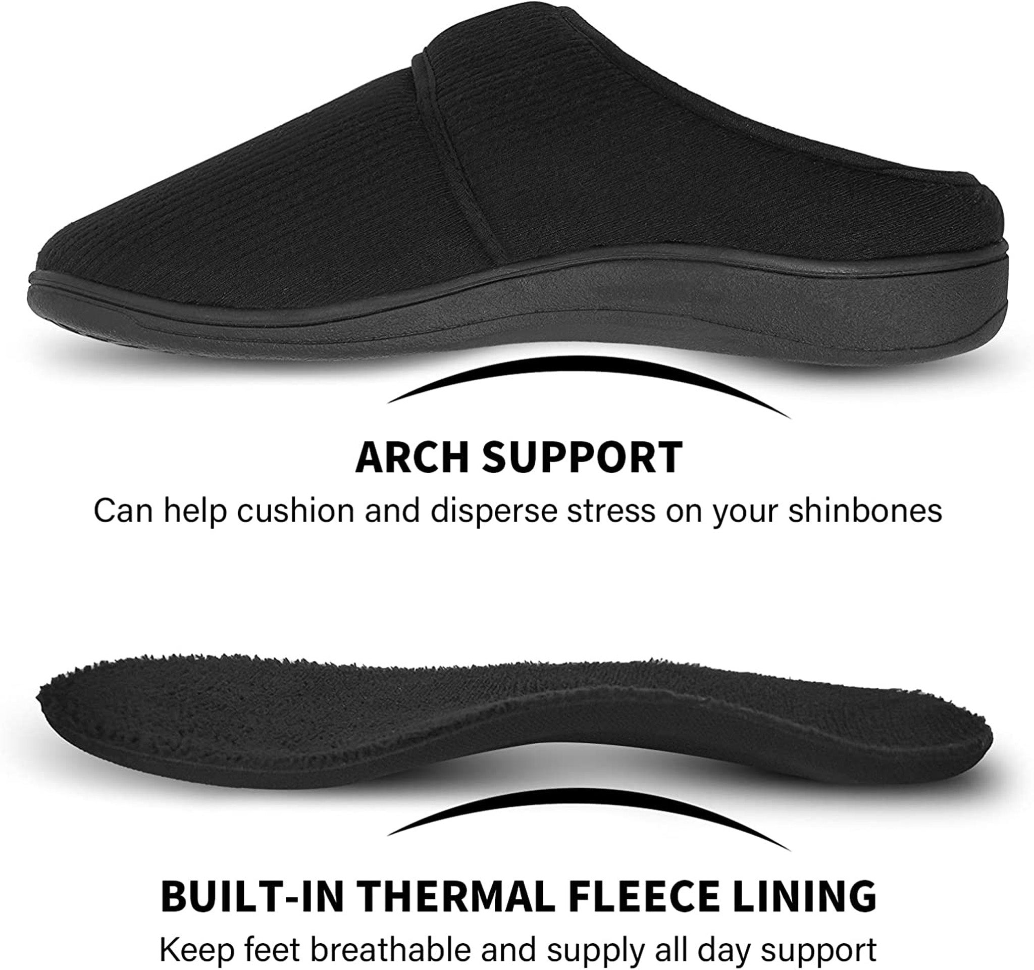 Womens wide slippers with arch online support