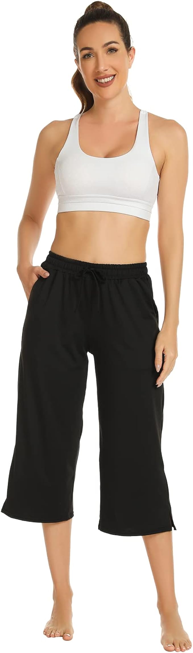 Capri Yoga Pants with Pockets for Women