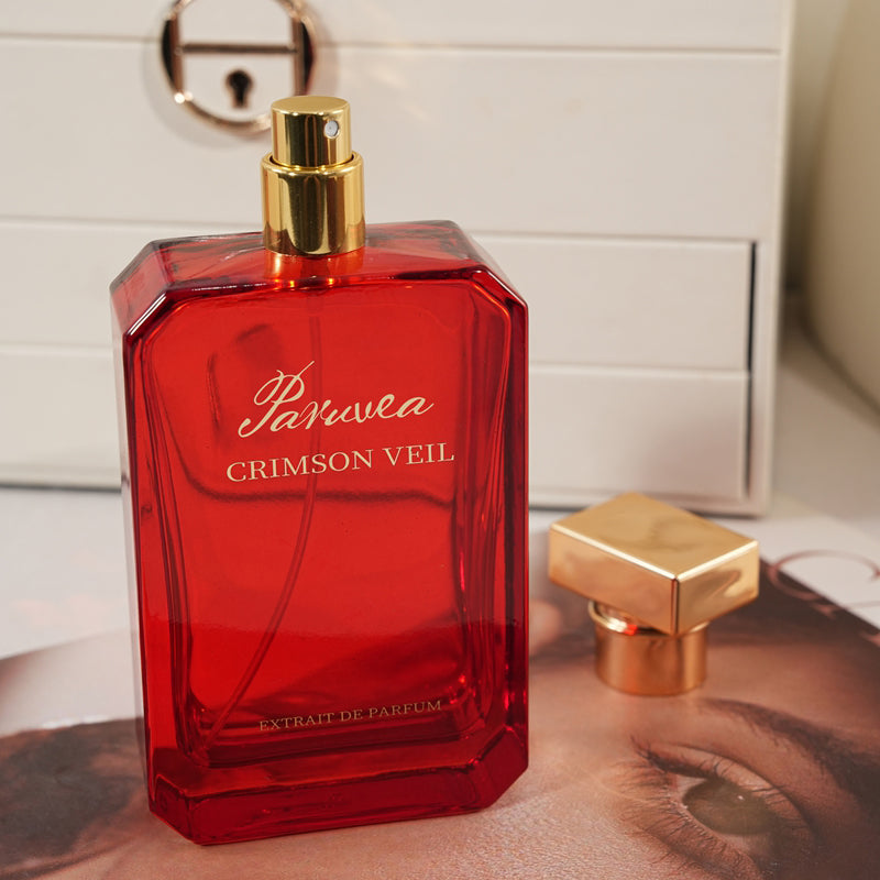 PARUVEA Crimson Veil Perfume for Women, Extrait de Parfum, Long-Lasting Floral Amber  Scent, 100ml Luxury Fragrance Gift